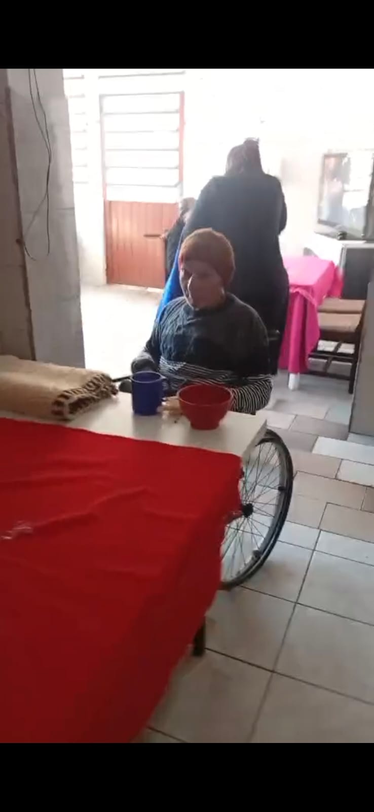 Momento no asilo - Pausa para o café